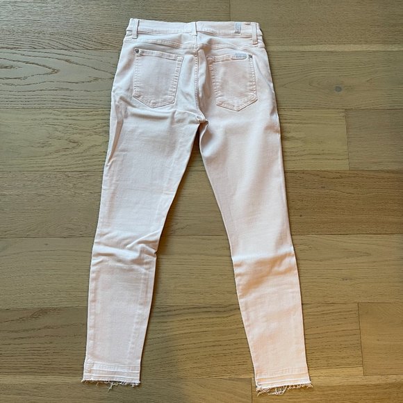 7 For All Mankind Ankle Skinny Jeans in Light Pink - Picture 8 of 10